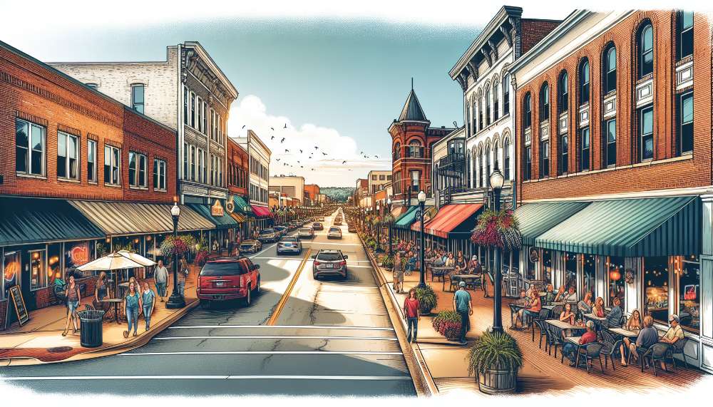 A vibrant street scene in Cookeville