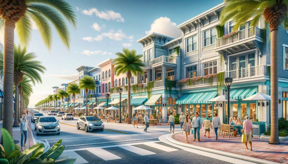 A vibrant street scene in Boynton Beach