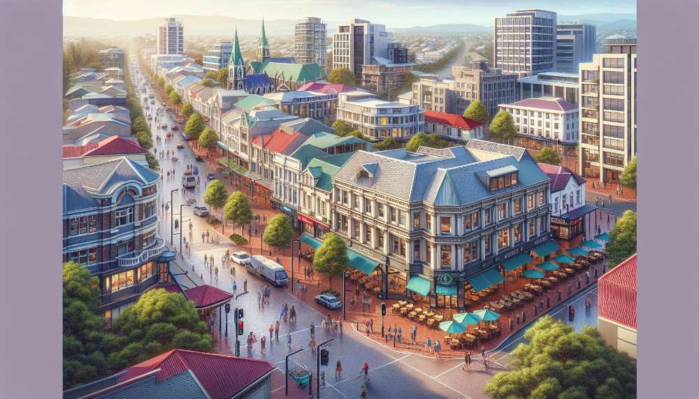 A vibrant street scene in Christchurch