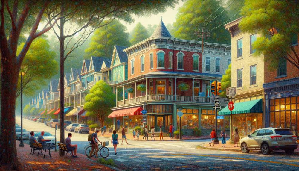 A vibrant street scene in Briarcliff Heights