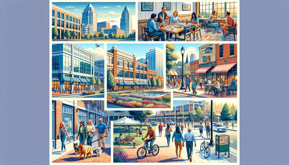 A vibrant street scene in Cary