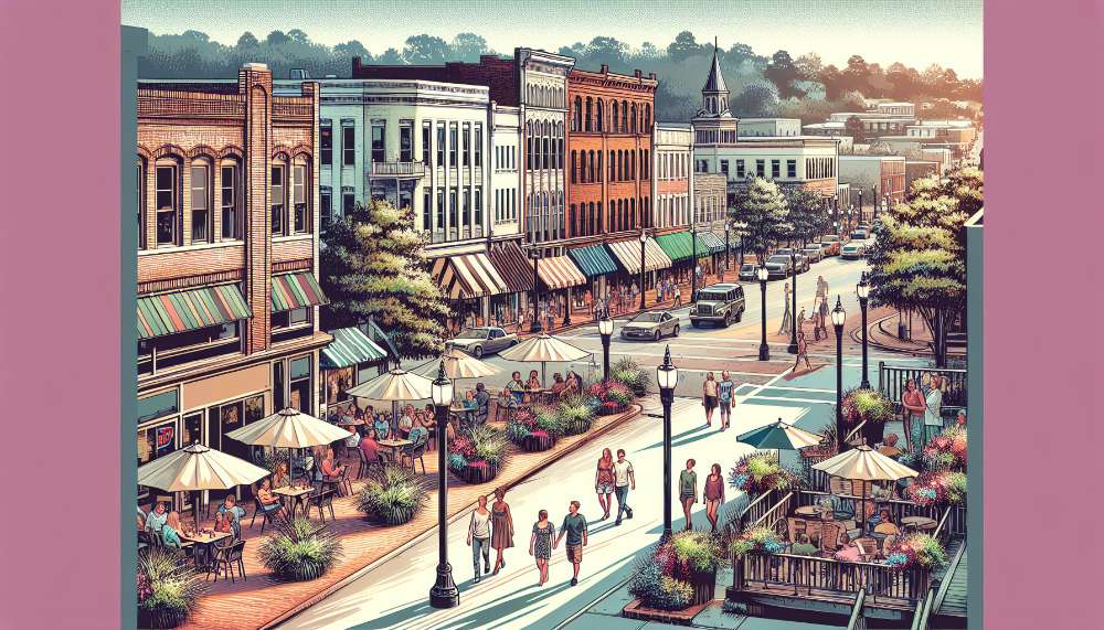 A vibrant street scene in Kennesaw