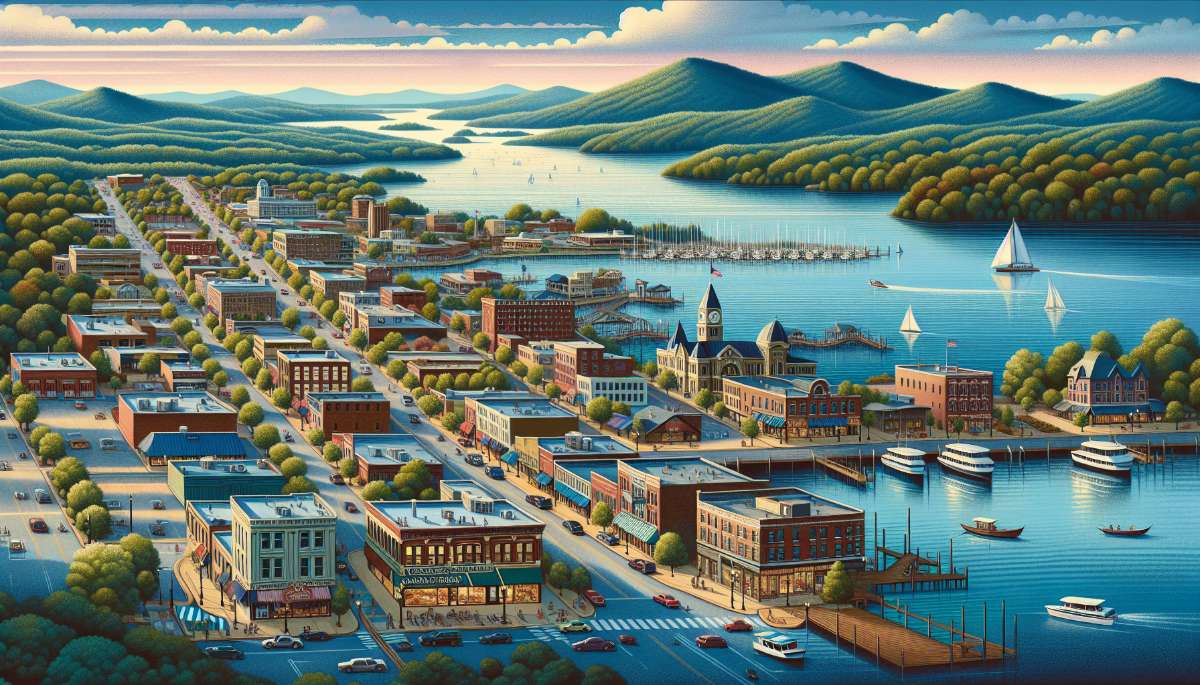 A vibrant street scene in Rogers