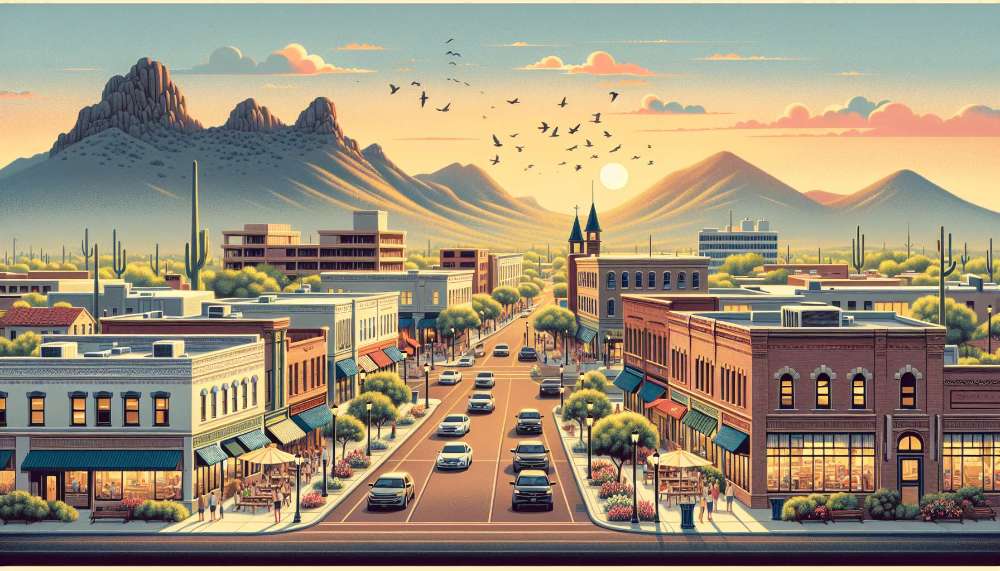 A vibrant street scene in San Tan Valley