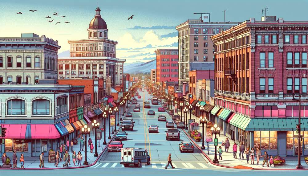 A vibrant street scene in Yakima