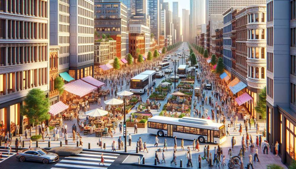 A vibrant street scene in District of Columbia