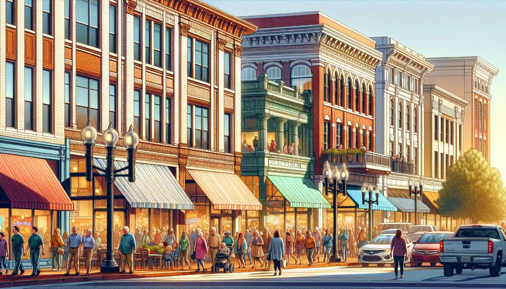 A vibrant street scene in North Little Rock