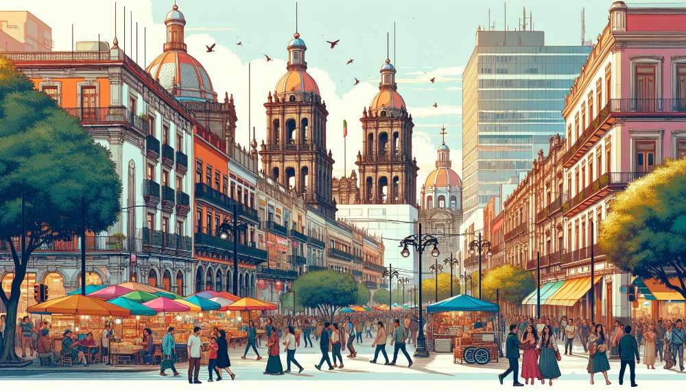 A vibrant street scene in San Miguel Chapultepec I Sección