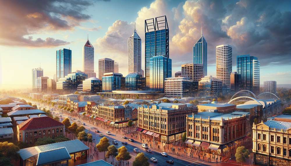 A vibrant street scene in Perth