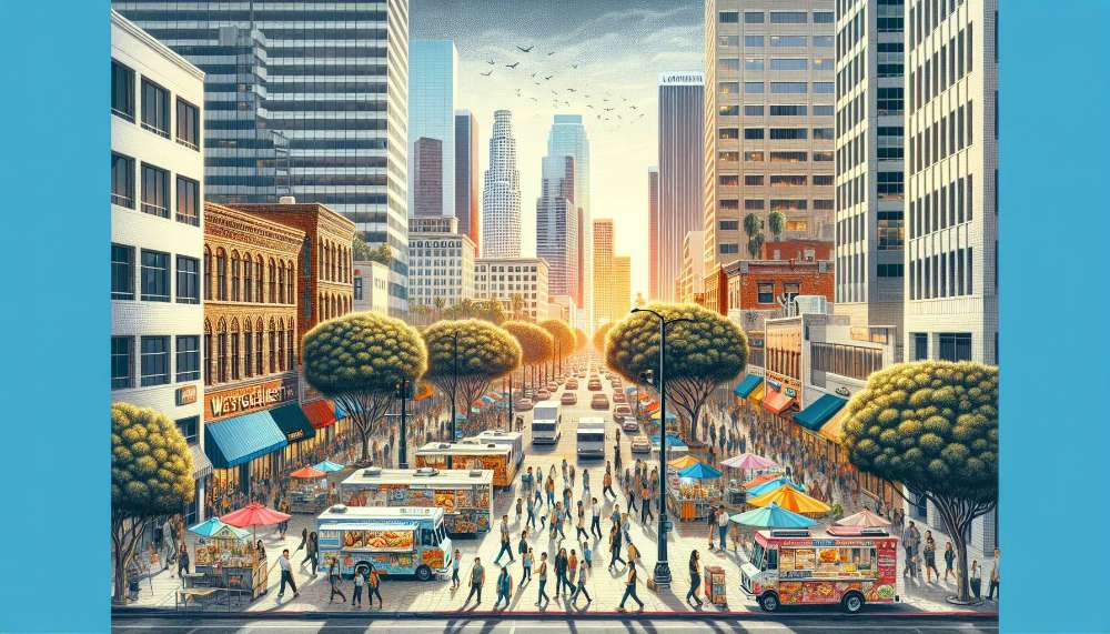 A vibrant street scene in Westchester