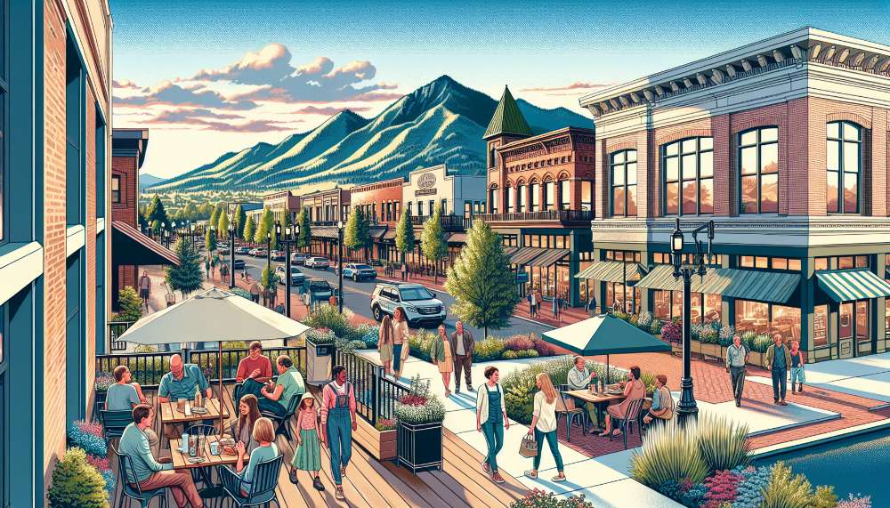 A vibrant street scene in Bend