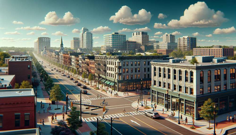 A vibrant street scene in North Cambridge