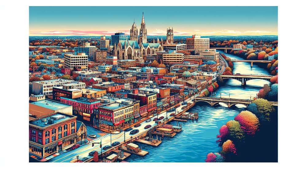 A vibrant street scene in Riverside