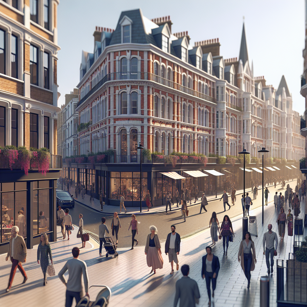 A vibrant street scene in London