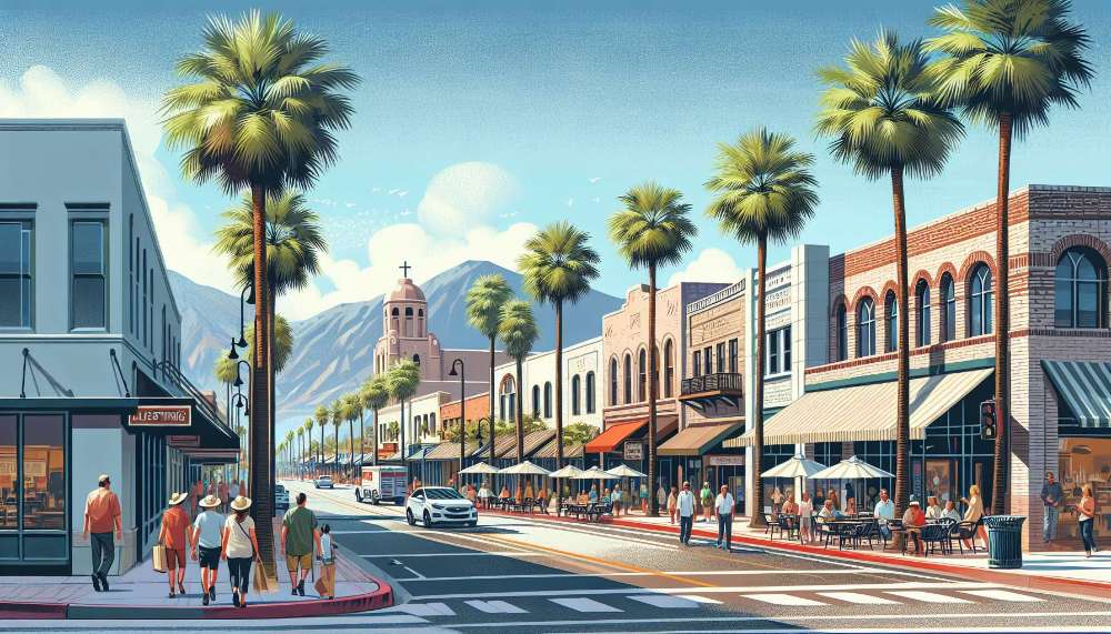 A vibrant street scene in Victorville