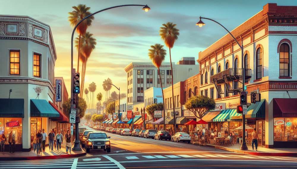 A vibrant street scene in Reseda