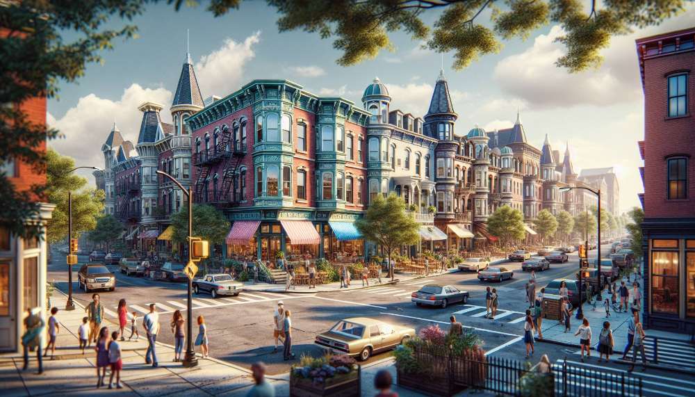 A vibrant street scene in Point Breeze