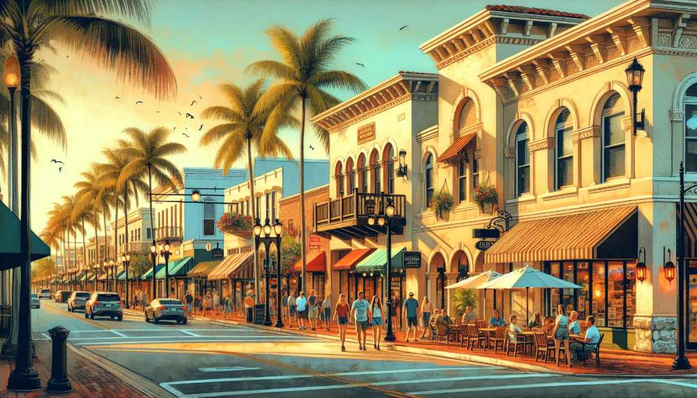 A vibrant street scene in Lake Worth Beach