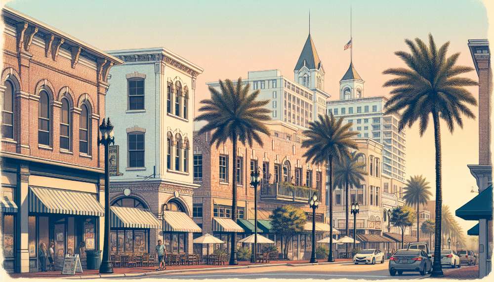 A vibrant street scene in Northwest Pensacola