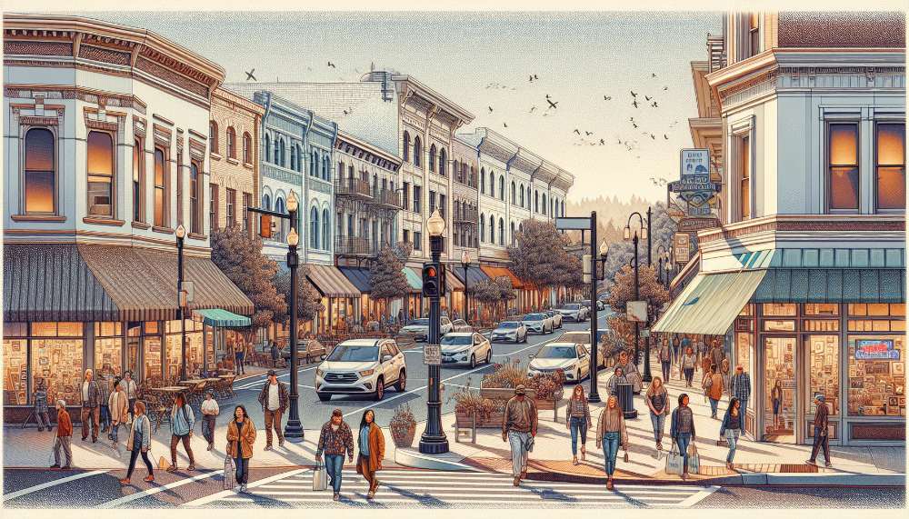 A vibrant street scene in Danville