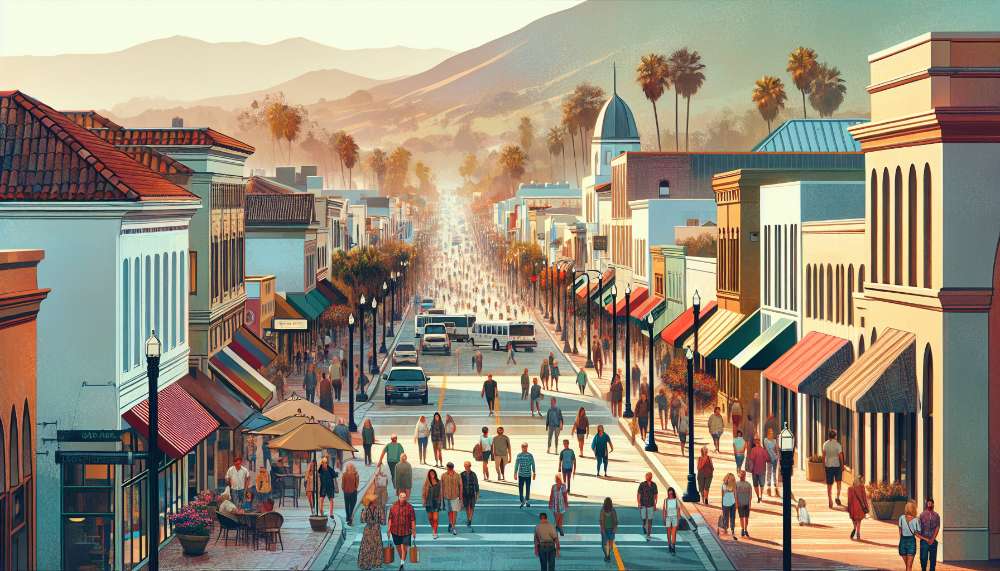 A vibrant street scene in Camarillo
