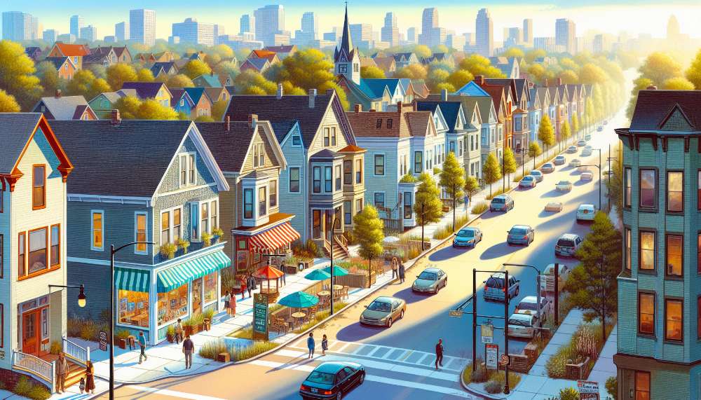 A vibrant street scene in Brooklyn Park