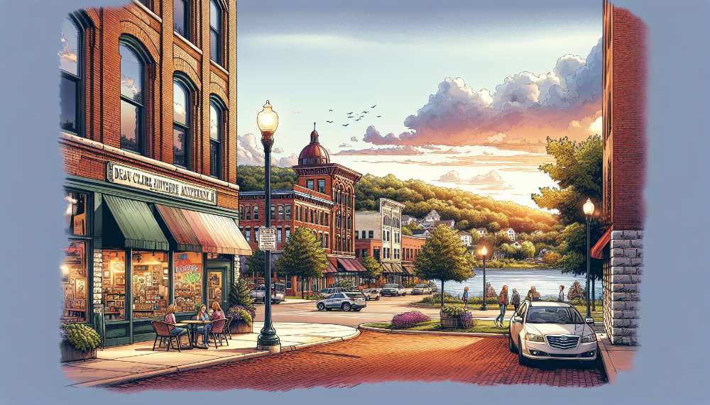 A vibrant street scene in Eau Claire