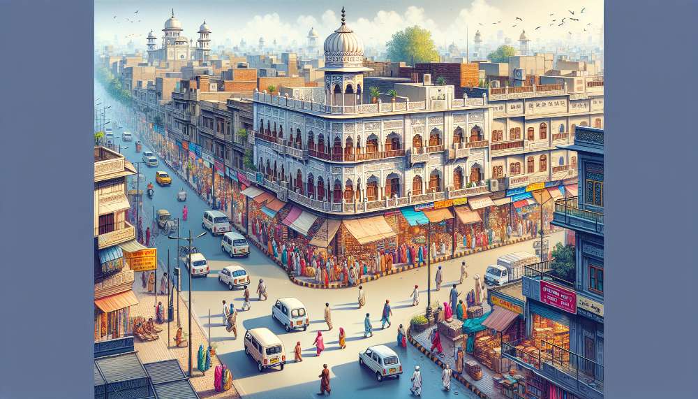 A vibrant street scene in Sahibzada Ajit Singh Nagar