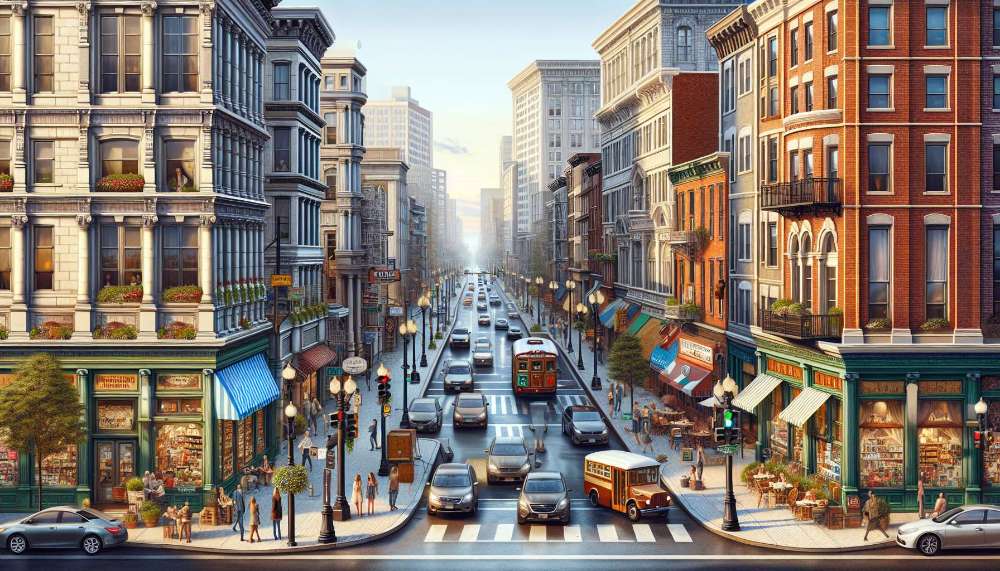 A vibrant street scene in Northwest Philadelphia