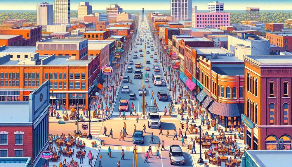 A vibrant street scene in Memphis