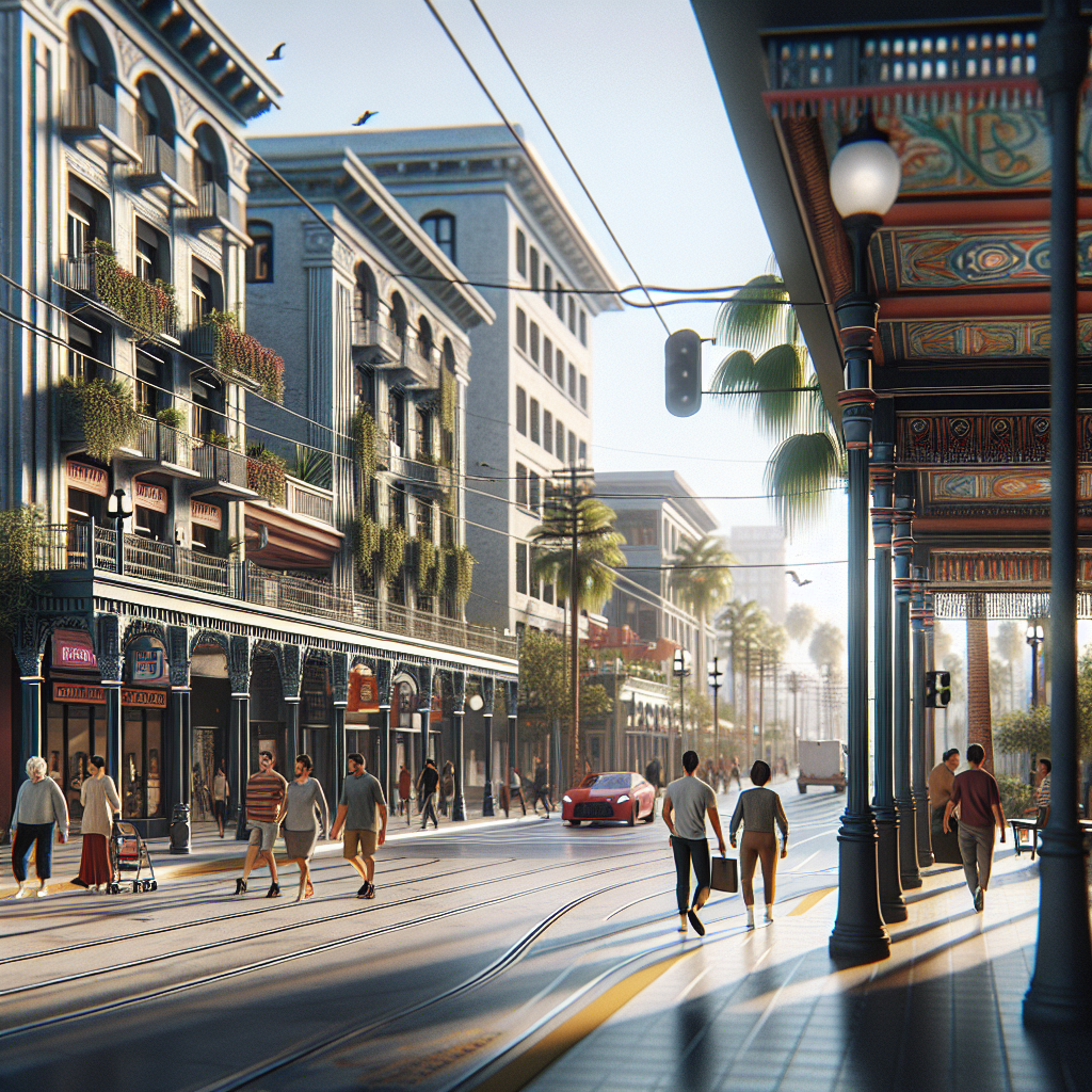 A vibrant street scene in North Redlands