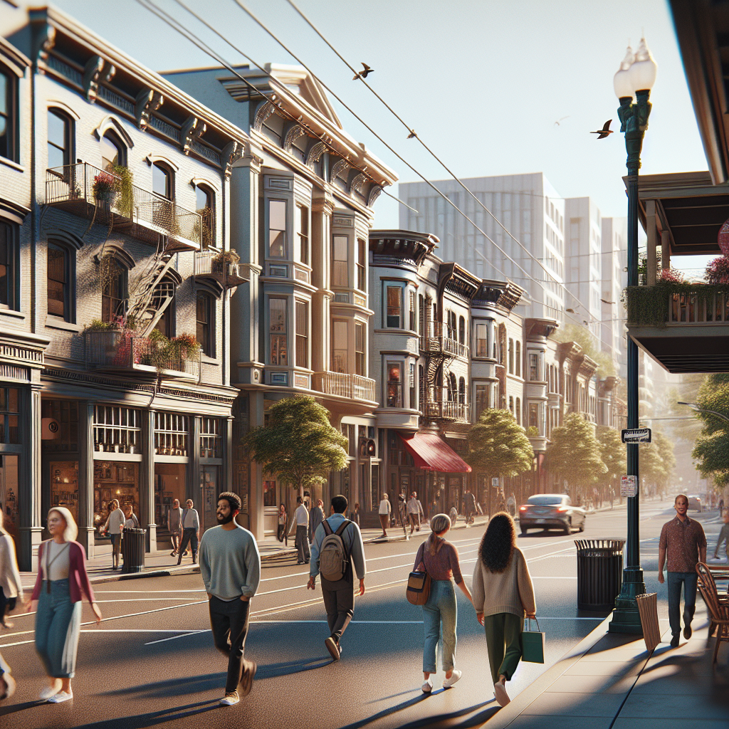 A vibrant street scene in Northwest Portland
