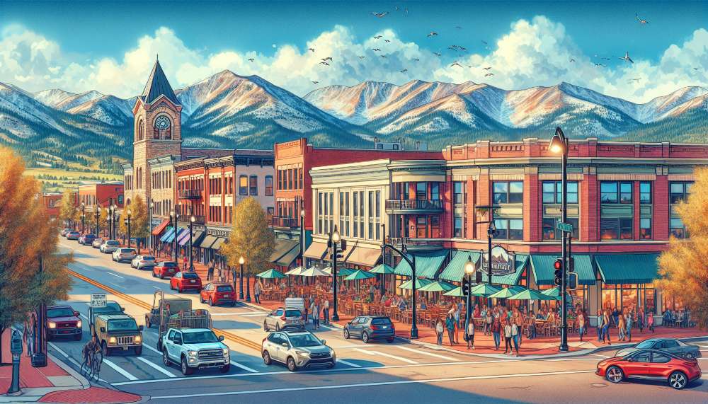 A vibrant street scene in Loveland