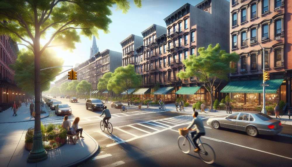 A vibrant street scene in Fort Greene