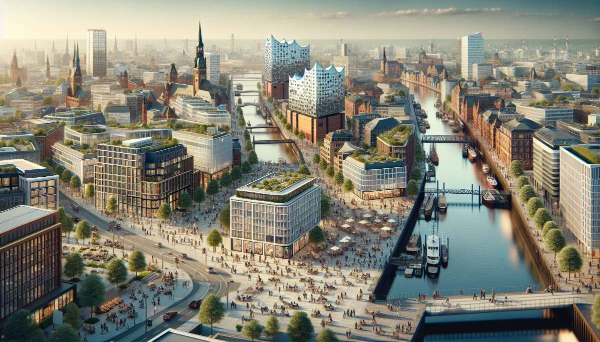 A vibrant street scene in Hamburg