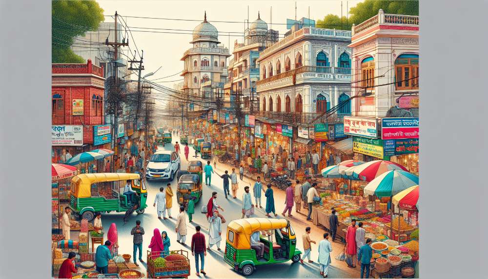 A vibrant street scene in Ghaziabad