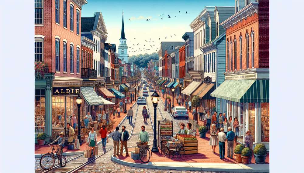 A vibrant street scene in Aldie