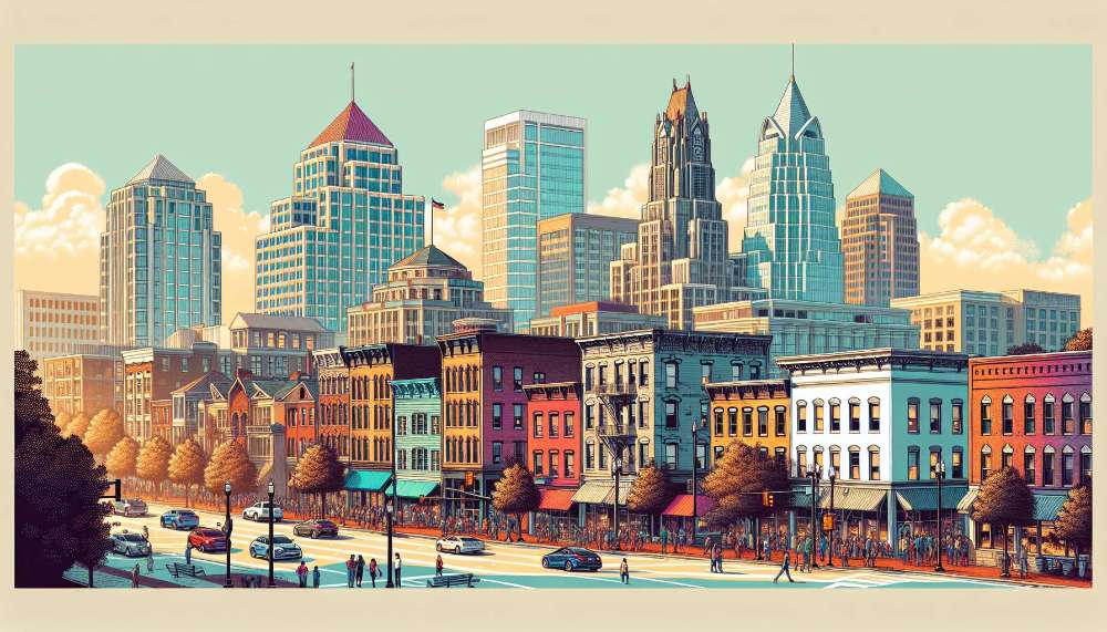 A vibrant street scene in Clinton Hill