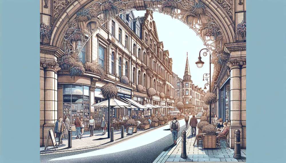 A vibrant street scene in Dundee