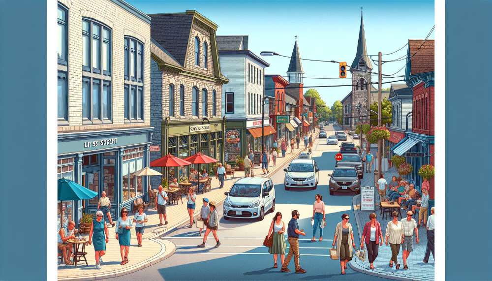 A vibrant street scene in Bay Roberts