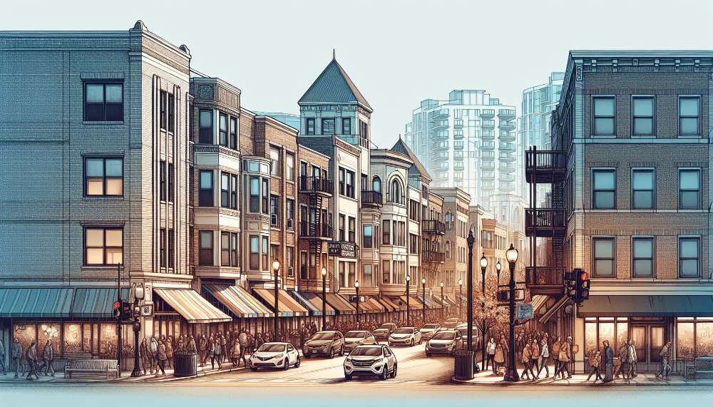 A vibrant street scene in West Ridge