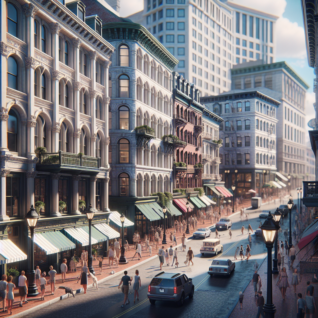 A vibrant street scene in Providence