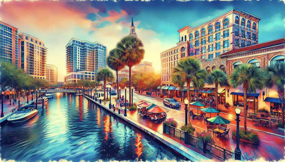 A vibrant street scene in Fort Lauderdale