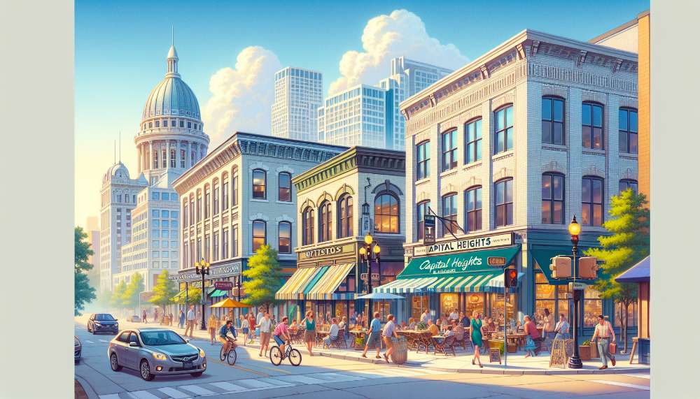 A vibrant street scene in Capitol Heights