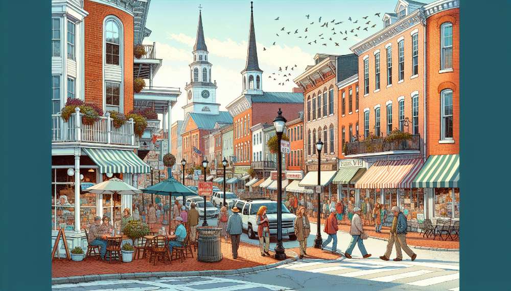 A vibrant street scene in Severn