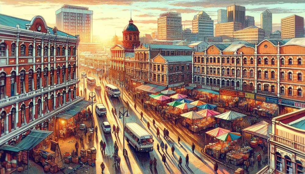 A vibrant street scene in South Africa