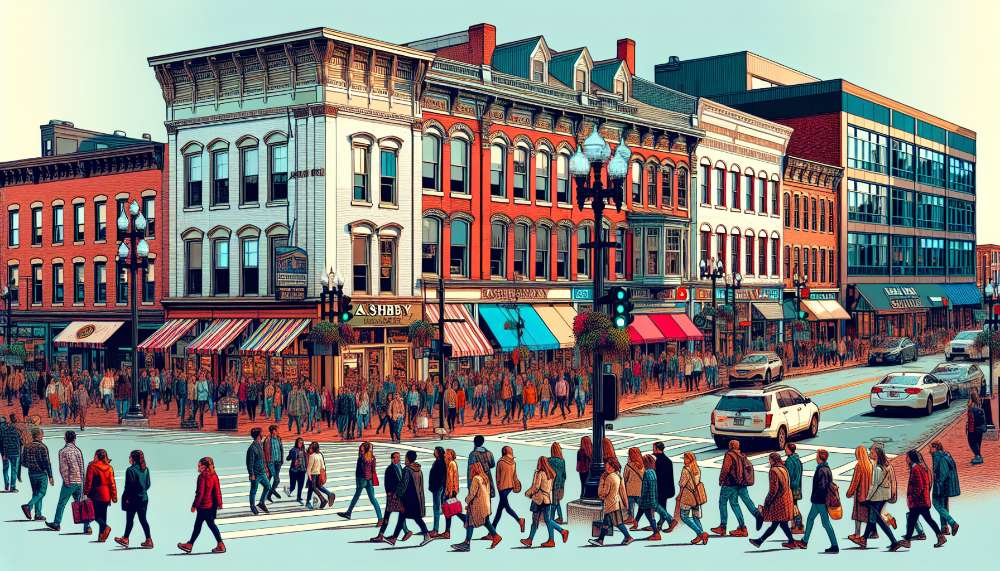 A vibrant street scene in Ashby