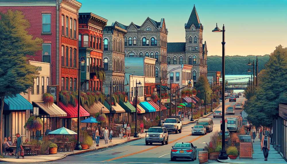 A vibrant street scene in North Haven