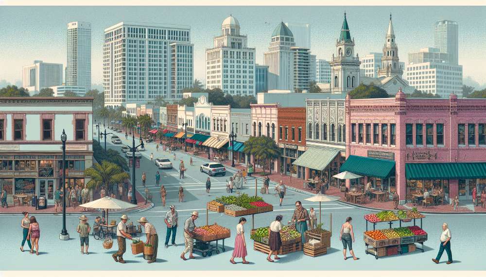 A vibrant street scene in Hollywood