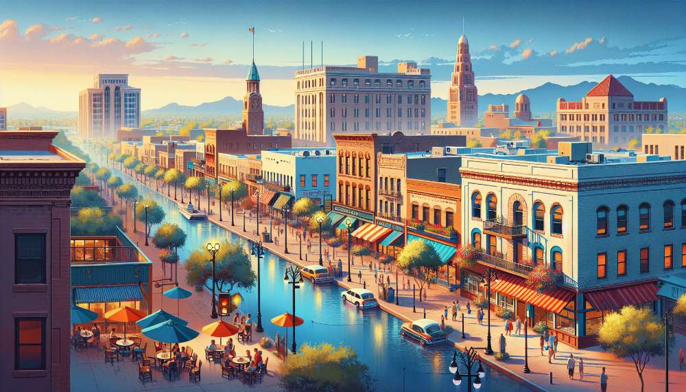 A vibrant street scene in Spring Valley